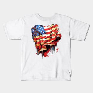 Proud to be an American USA The detail on this flag is simply stunning Kids T-Shirt